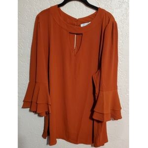 NWOT Burnt Orange She + Sky Cutout Top
